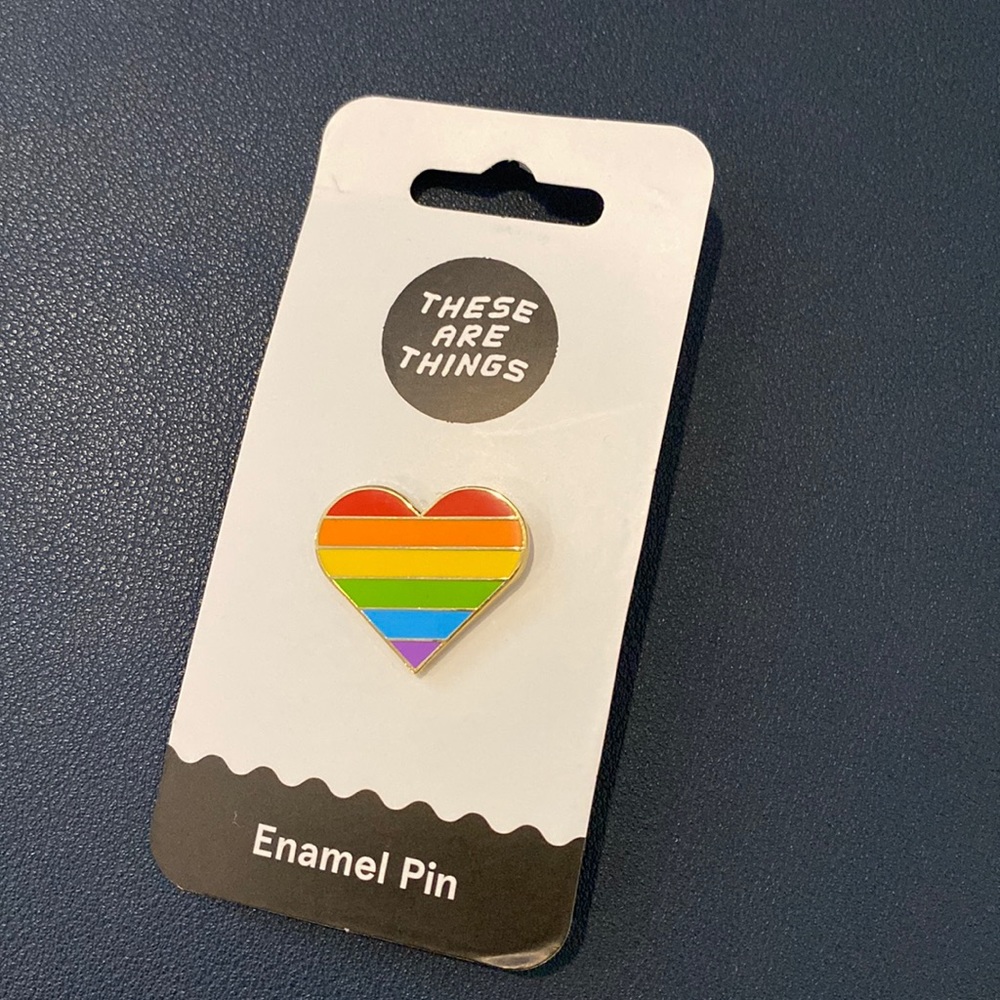 Rainbow Heart (Enamel Pin) Bag Charm Bag Decor Pride Love Is Love
